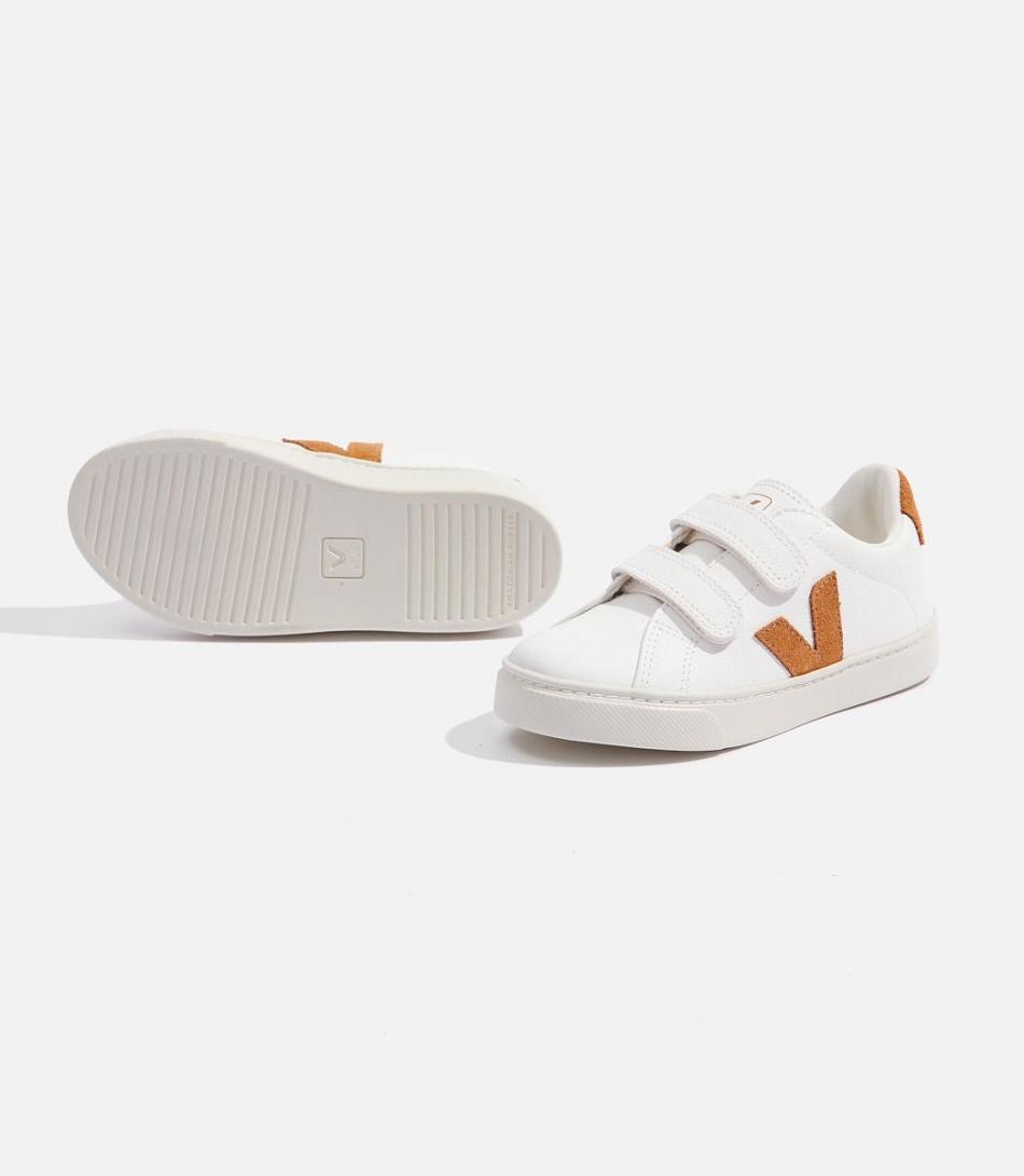 Veja Chromefree Leren Camel Esplar Kinderen Wit Bruin | GBEUC28238