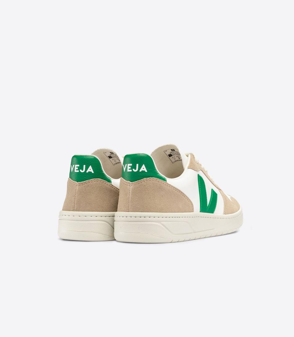 Veja Chromefree Leren Emeraude Sahara V-10 Dames Wit | DBEVO82599