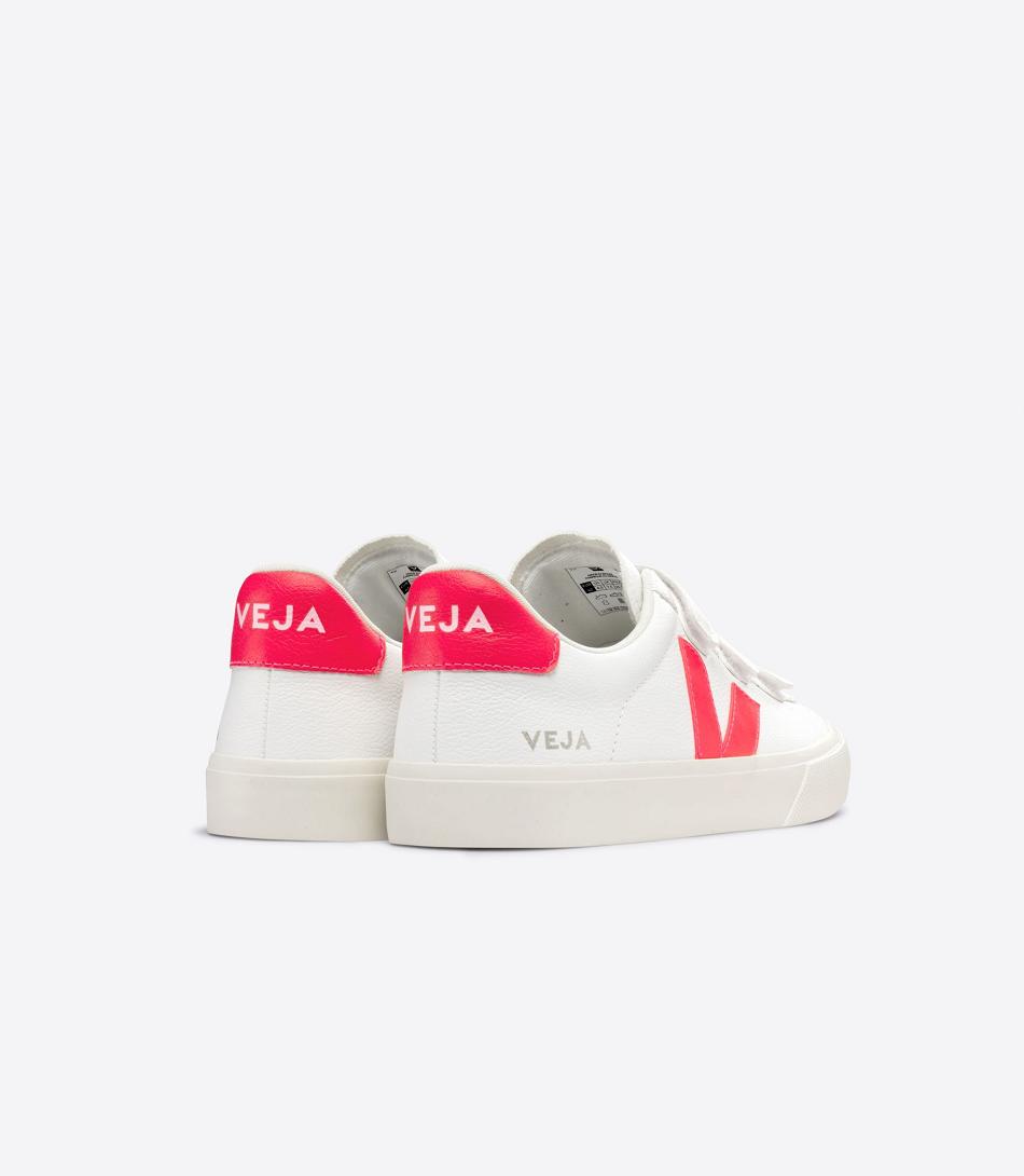 Veja Chromefree Leren Rose Fluo Recife Dames Wit Roze | YBEVQ79653