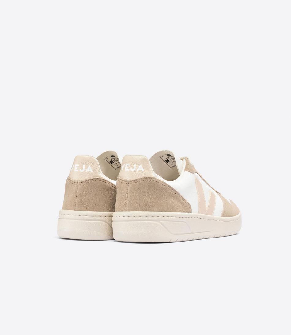 Veja Chromefree Leren Sable Sahara V-10 Dames Wit | TBEWZ27603