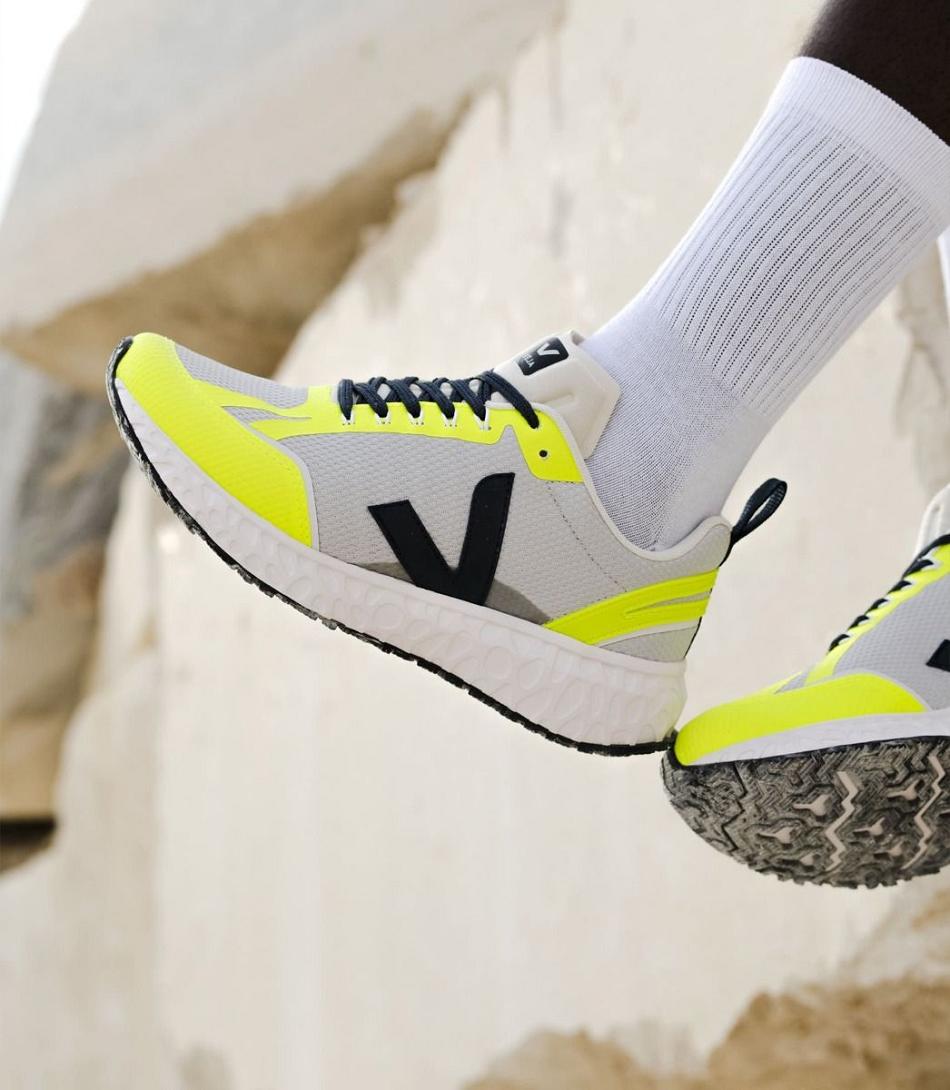 Veja Condor Mesh Light Jaune Fluo Adults Outlet Lichtgrijs | UBETG49623