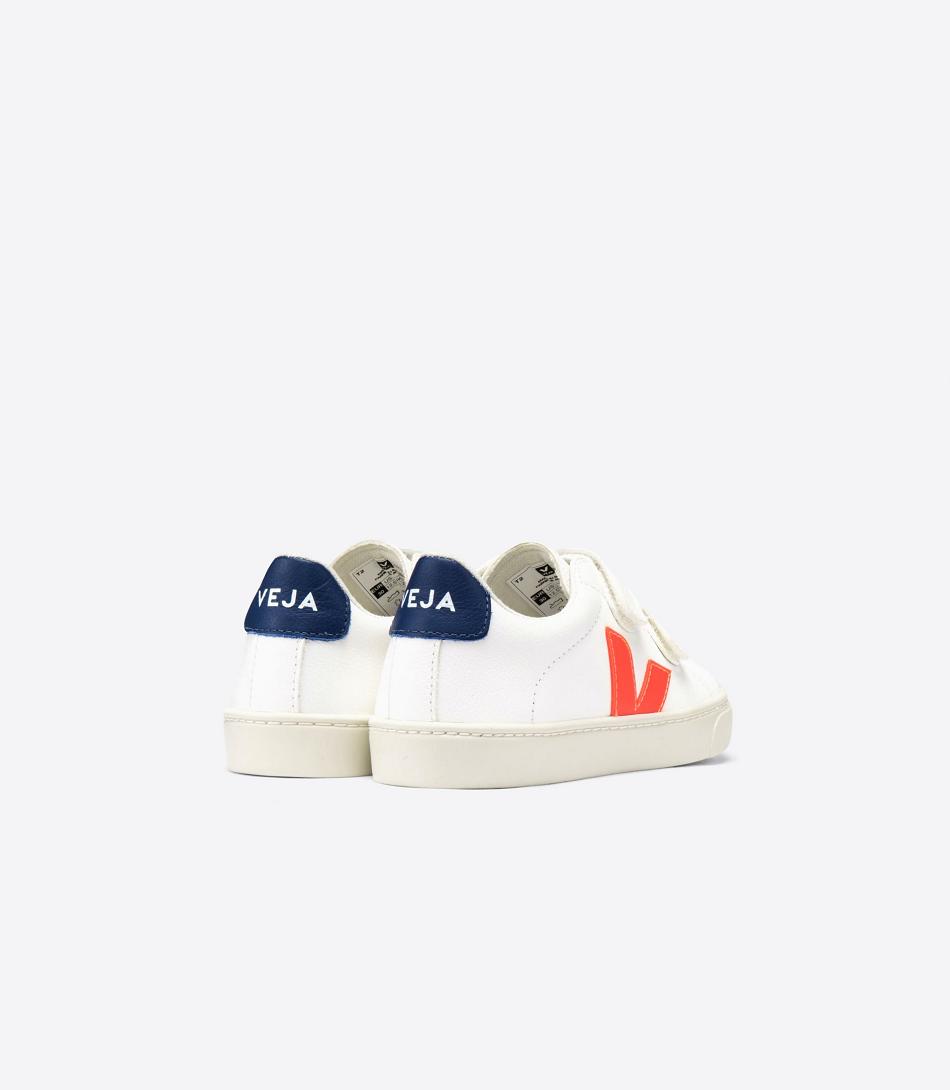 Veja Esplar Chromefree Leren Fluo Cobalt Kids Outlet Wit Oranje Diepblauw | BEIIZ55351