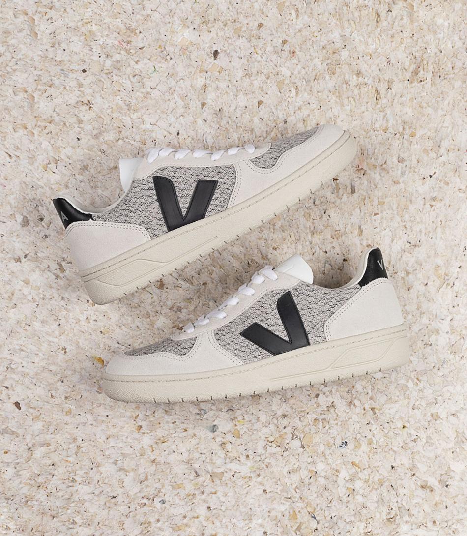 Veja Flannel Snow V-10 Heren Wit Zwart | EBEHC78054