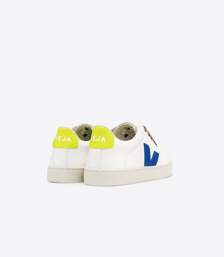 Veja Laces Chromefree Leren Jaune Fluo Esplar Kinderen Indigo | BEZDE55821