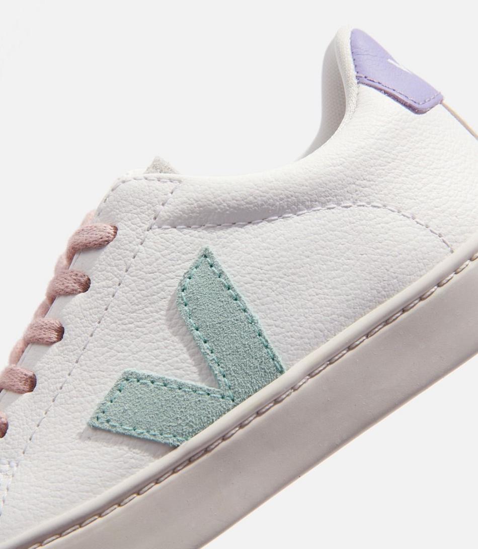 Veja Laces Chromefree Leren Matcha Lavande Esplar Kinderen Wit | XBEBH55397