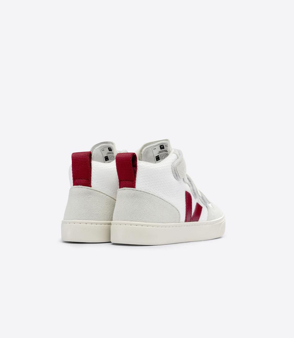 Veja Mid B-mesh Marsala V-10 Kinderen Wit | ABEDF16110