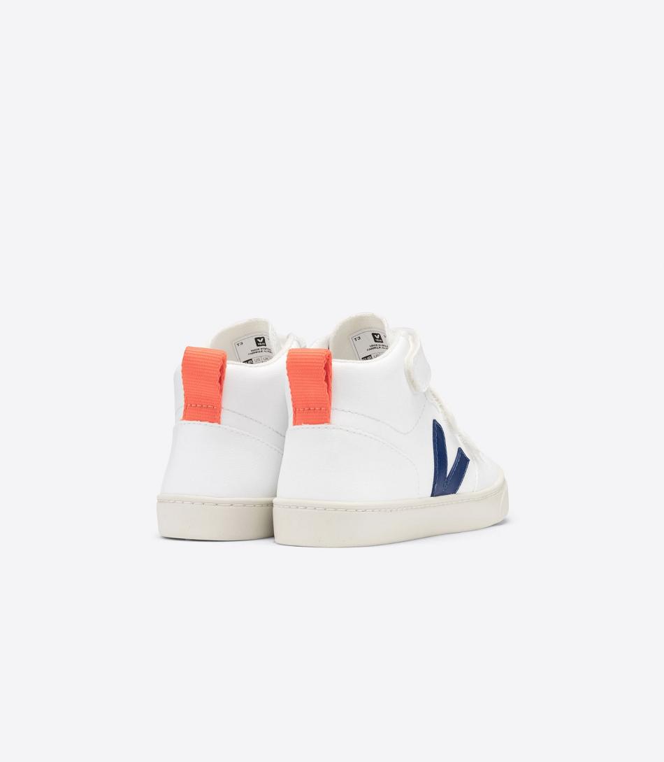 Veja Mid Cwl Cobalt Orange Fluo V-10 Kinderen Wit Diepblauw Oranje | BEQCS95088