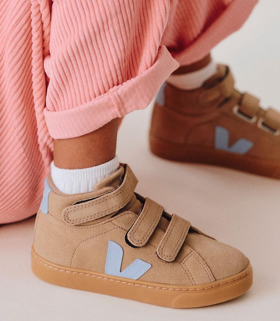 Veja Mid Suede Dune Steel Esplar Kinderen Grijs | BBESD58442