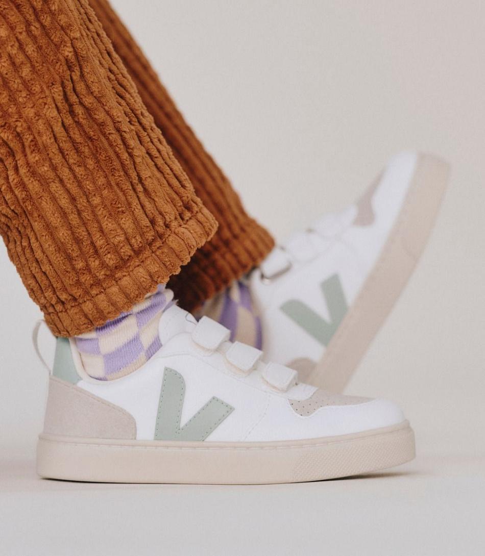 Veja V-10 Cwl Matcha Kids Vegan Wit | QBEUV95335