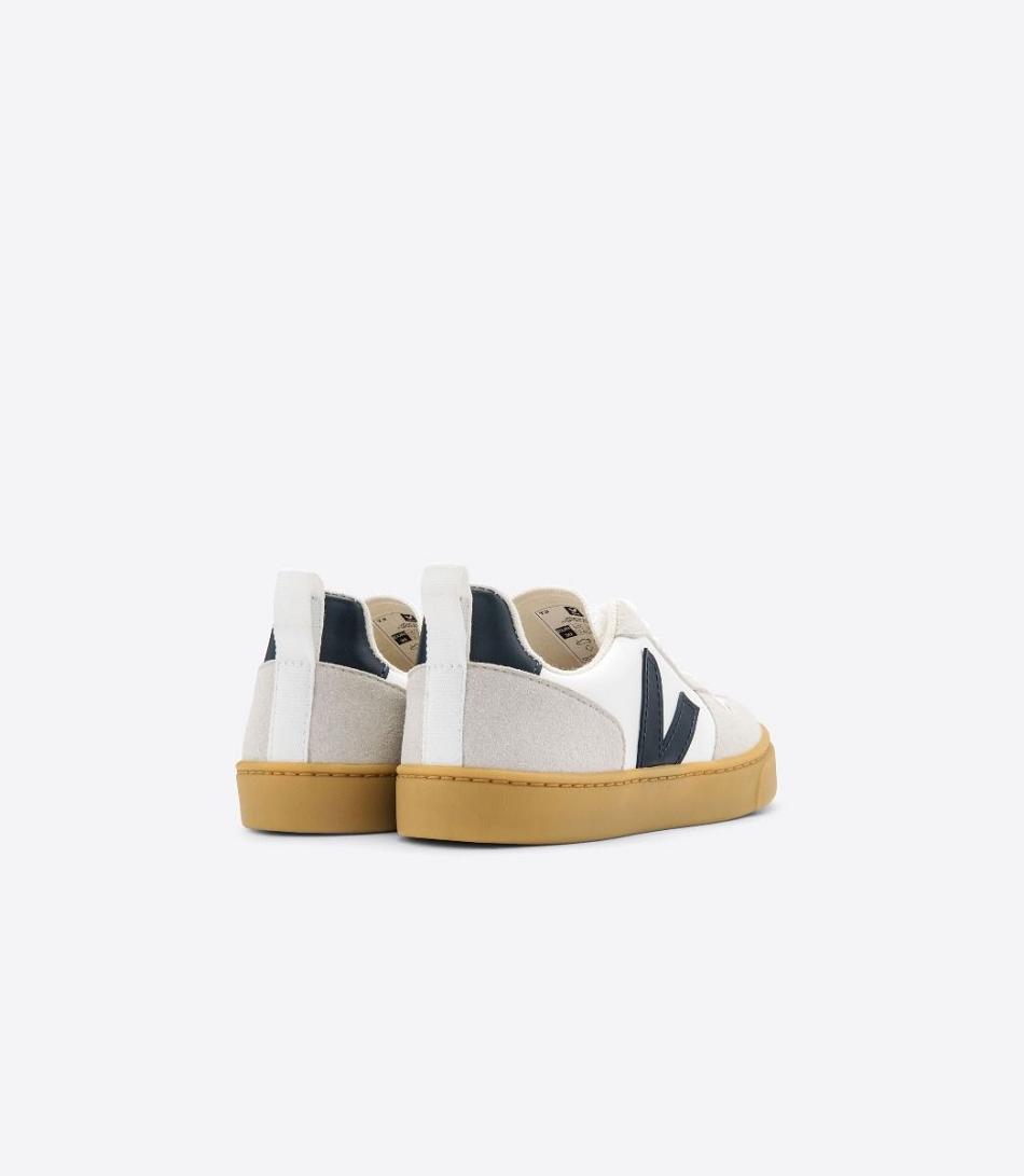 Veja V-10 Laces Cwl Nautico Kids Outlet Wit | DBEKV15752