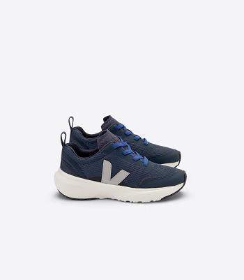 Veja Canary Elastic Laces Alveomesh Nautico Oxford Kids Vegan Grijs | BEQCS88243