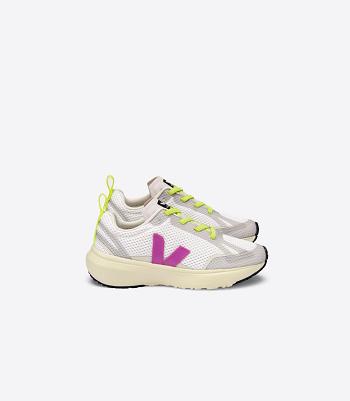 Veja Canary Elastic Laces Ultraviolet Kids Outlet Wit | BEDYB74966