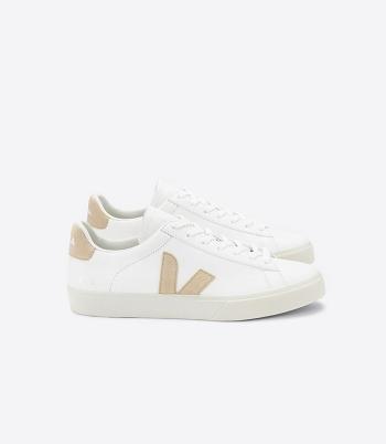 Veja Chromefree Leren Almond Campo Dames Wit | BENEJ92095