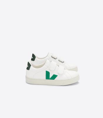 Veja Chromefree Leren Emeraude Cyprus Esplar Kinderen Wit | BENEJ33099