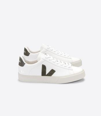 Veja Chromefree Leren Kaki Campo Dames Wit | BEJKU38608