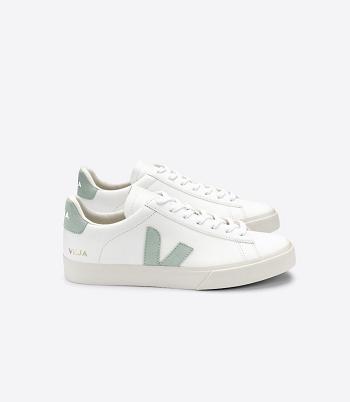 Veja Chromefree Leren Matcha Campo Dames Wit | TBEPQ26399