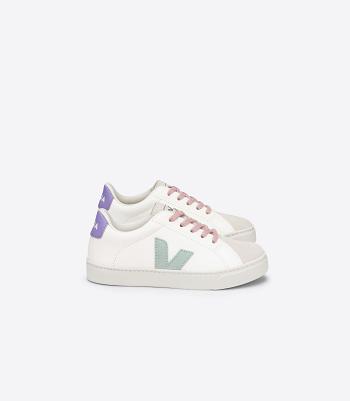 Veja Laces Chromefree Leren Matcha Lavande Esplar Kinderen Wit | XBEBH55397