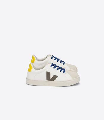 Veja Laces Chromefree Leren Moonrock Tonic Esplar Kinderen Wit | BEJZR32698