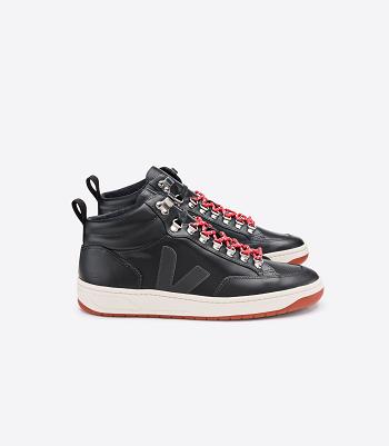 Veja Roraima Bastille Leren Grafite Rust Outsole Adults Outlet Zwart Rood | MBEHR82914