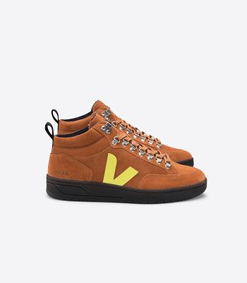 Veja Roraima Bastille Suede Tuile Jaune Fluo Adults Outlet Bruin | BECIF65456