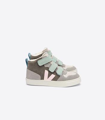 Veja V-10 Mid Fured Suede Multico Moonrock Kids Outlet Grijs | BEDYB74835