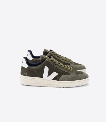 Veja V-12 B-mesh Adults Outlet Olijfgroen Wit | UBETG84339