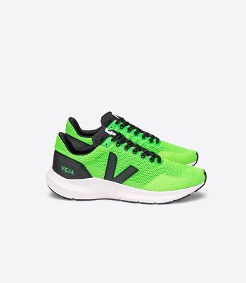 Veja V-knit Vert Fluo Marlin Dames Zwart | BECIF42092